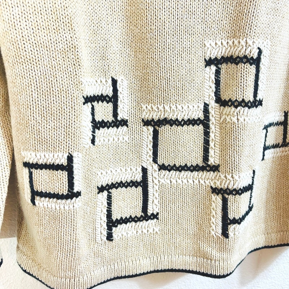 Crazy Horse Womens Cozy Knit‎ Sweater Size S Cream Neutral Winter Cabincore - Picture 5 of 9